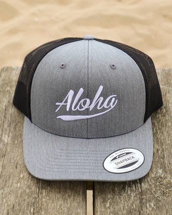 Aloha Label Aloha 6-Panel Trucker Cap Heather Grey / Black