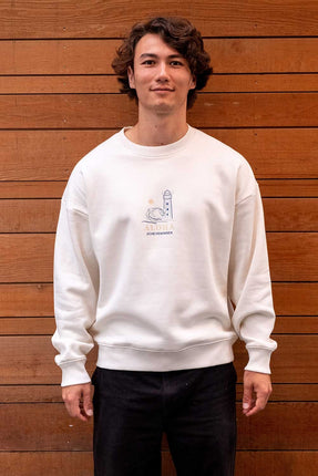 Aloha Label Aloha Lighthouse Crew Neck Sweater Offwhite