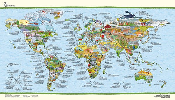 Awesome Maps Wereldkaart Surftrip Map Re-Writable