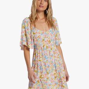 Billabong Billabong Dames Take A Chance Babydoll Dress Salt Crystal