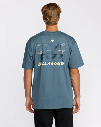 Billabong Billabong Heren Split The Peak Tee Steel Blue