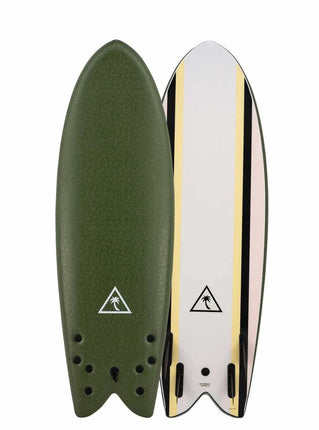 Catch Surfboards Catch Heritage 5'8'' Retro Fish Quad Military Green/Pink