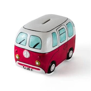 Devoted Devoted Surf Van Piggy Bank Red