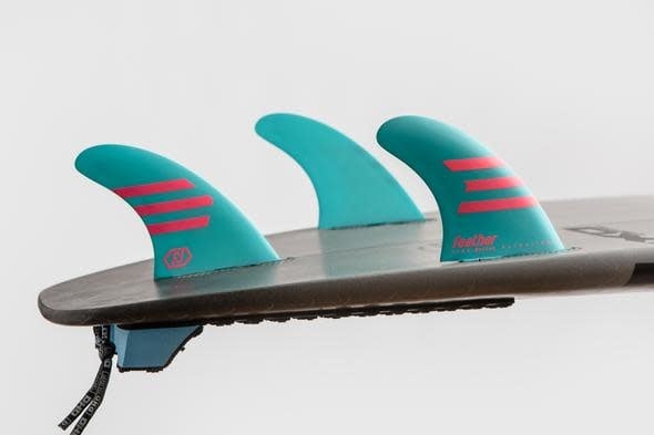 Feather Fins Feather Fins Click Tab Ultralight Epoxy HC Thruster Fins Light Blue