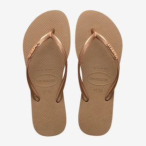 Havaianas Havaianas Slim Logo Metallic Slippers Rose Gold