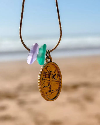 Laguna Treasures Laguna Treasure Zeeglas Ketting Skategirl Goud