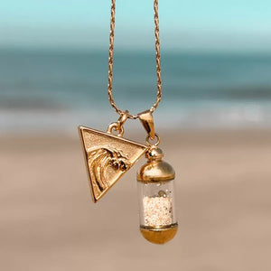 Laguna Treasures Laguna Treasures Beach Pendant Ketting Wave Rider Goud