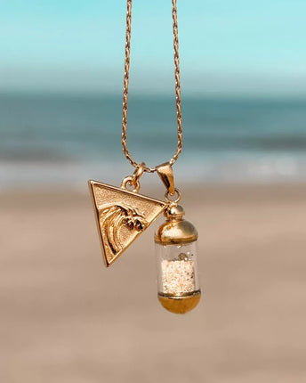 Laguna Treasures Laguna Treasures Beach Pendant Ketting Wave Rider Goud