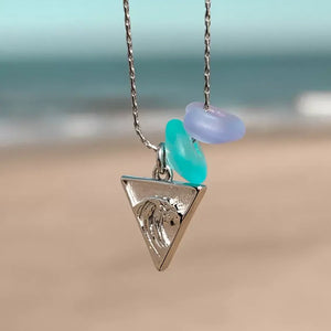 Laguna Treasures Laguna Treasures Zeeglas Ketting Wave Rider Zilver