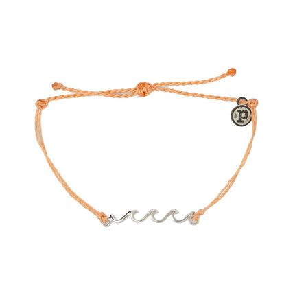 Pura Vida Pura Vida Delicate Wave Silver Bracelet Peach