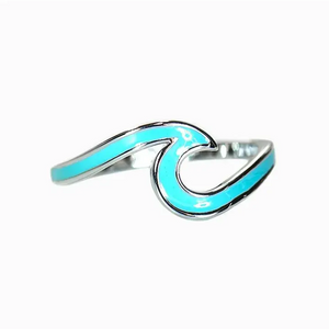 Pura Vida Pura Vida Enameled Wave Ring Silver