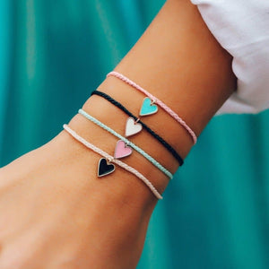 Pura Vida Pura Vida Petite Heart Silver Charm Bracelet White