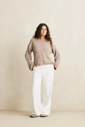 Rhythm Rhythm Dames Baklava Knit Top Oatmeal
