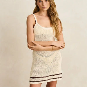 Rhythm Rhythm Dames Coast Knit Mini Dress Cream