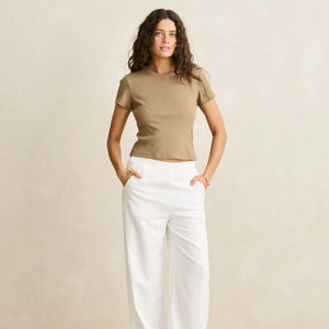 Rhythm Rhythm Dames Essential Wide Leg Pants White