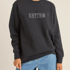 Rhythm Rhythm Dames Flagship Boyfriend Fleece Crew Black