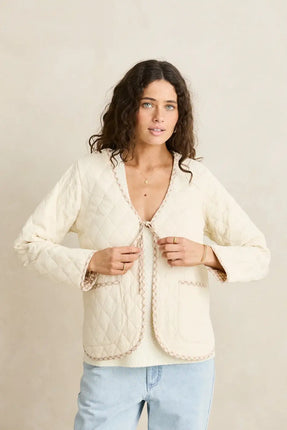 Rhythm Rhythm Dames London Reversible Quilted Jacket Vintage White