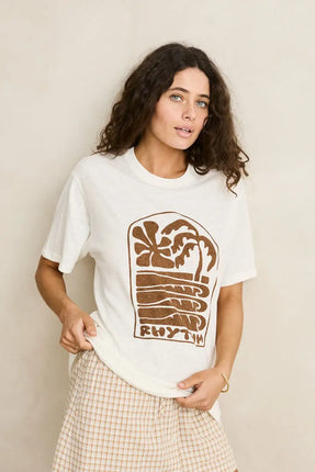 Rhythm Rhythm Dames Palm and Sun Oversized Tee Vintage White