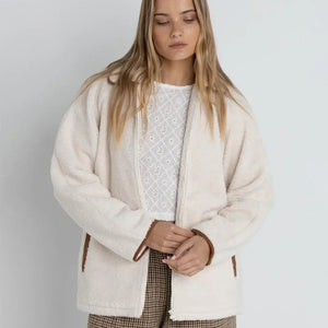 Rhythm Rhythm Dames Snowy Sherpa Jacket Vintage White