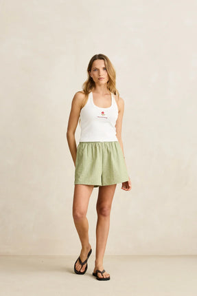 Rhythm Rhythm Dames Vista Stripe Short Olive