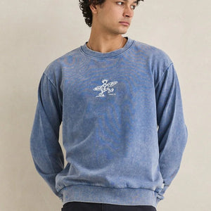 Rhythm Rhythm Heren Drifter Salt Wash Crew Sweatshirt Slate