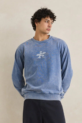 Rhythm Rhythm Heren Drifter Salt Wash Crew Sweatshirt Slate