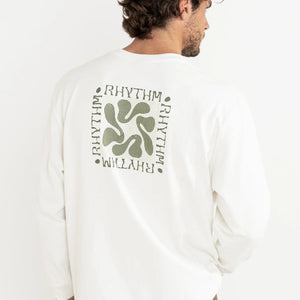 Rhythm Rhythm Heren Grange Loose Fit LS Tee Ecru