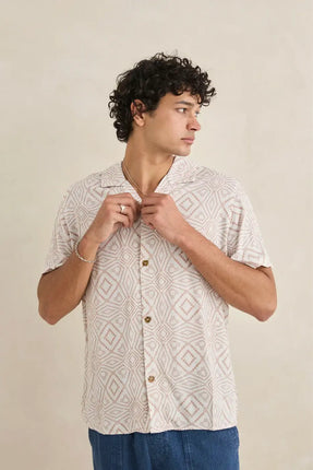 Rhythm Rhythm Heren Mosaic SS Shirt Tobacco