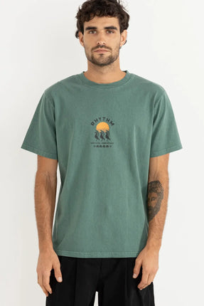Rhythm Rhythm Heren Natural Vibration T-shirt Vintage Green