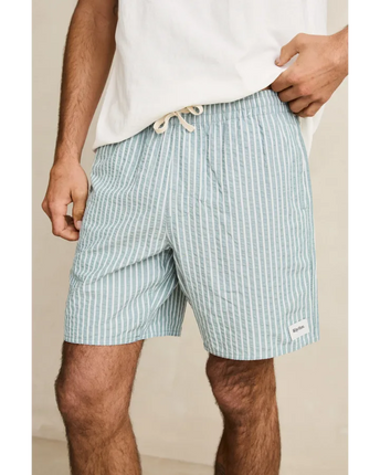 Rhythm Rhythm Heren Seersucker Strip Jam Shorts Pine
