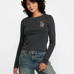 RVCA RVCA Dames Fortune LS Tee Washed Black