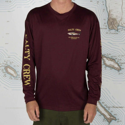 Salty Crew Salty Crew Bruce Burgundy Longsleeve Rashguard