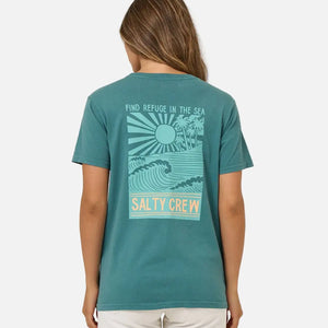 Salty Crew Salty Crew Dames Rise And Smile BF Tee Teal