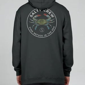 Salty Crew Salty Crew Heren Blue Crabber Hood Fleece Charcoal