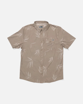 Salty Crew Salty Crew Heren Flagship UV S/S Button Up Shirt Dark Khaki