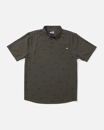 Salty Crew Salty Crew Heren Mayday Perf S/S Tech Polo Olive