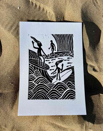 Studio Els Studio Els Surfers Print A4 Black