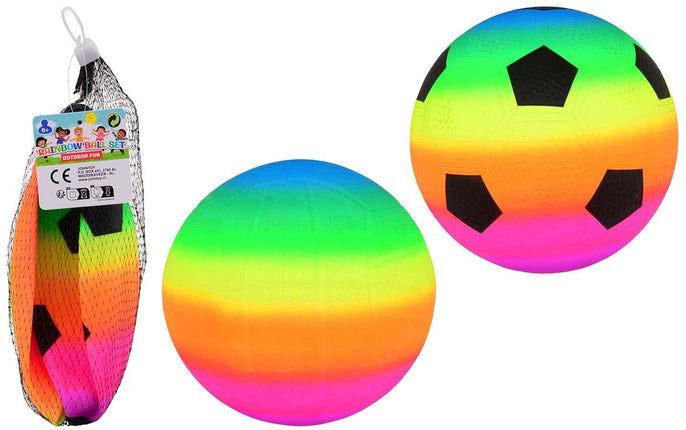 Van Der Meulen Voetbal en volleybal set Regenboog