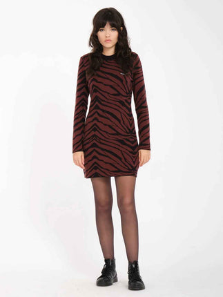 Volcom Volcom Dames Zebra Dress Bitter Chocolate