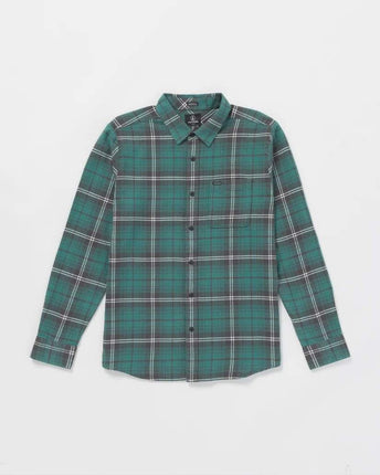 Volcom Volcom Heren Caden Plaid LS Shirt Sea Green