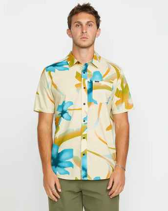 Volcom Volcom Heren Tracers SS Floral Shirt Light Beige