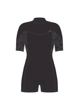 Xcel Xcel Axis 2/2 Dames S/S Springsuit Black Palm-Monstera
