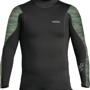 Xcel Xcel Axis Long Sleeve 2/1 mm Heren Neopreen Top Camo Black