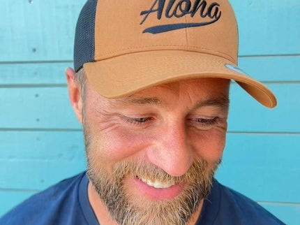 Aloha Label Aloha 6-Panel Trucker Cap Caramel Black
