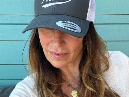 Aloha Label Aloha 6-Panel Trucker Cap Dark Grey White