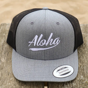 Aloha Label Aloha 6-Panel Trucker Cap Heather Grey / Black