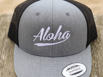 Aloha Label Aloha 6-Panel Trucker Cap Heather Grey / Black
