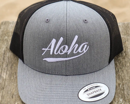 Aloha Label Aloha 6-Panel Trucker Cap Heather Grey / Black