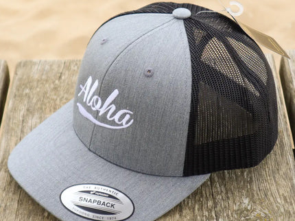 Aloha Label Aloha 6-Panel Trucker Cap Heather Grey / Black