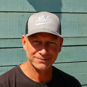 Aloha Label Aloha 6-Panel Trucker Cap Heather Grey / Black